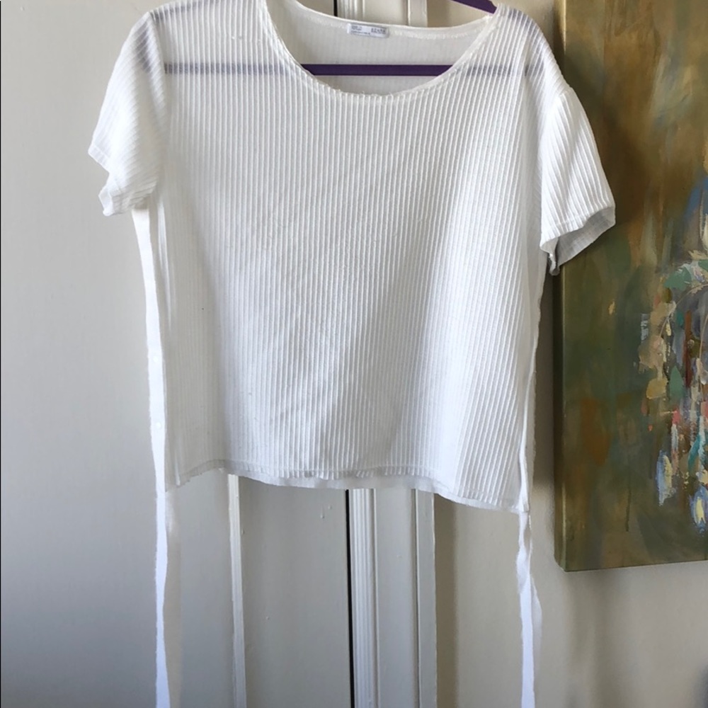 Zara side-snap tie t-shirt